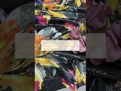 Tissu brodé en 3D à base de paillettes florales