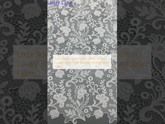 Tissu de dentelle brodé 100% coton Style de fête luxueux