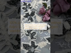 100% polyester Tissu brodé de paillettes luxueuses et élégantes pour les mariages