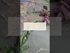 Embroidery tissus de dentelle à perles séquence florale élégante et respirante séquence de dentelle de luxe