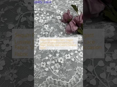 Tissu brodé en paillettes élégant Lusiate respirer Tissu brodé en dentelle Brillant Tissu d'occasion de luxe