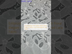 Tissu de dentelle brodé en maille florale élégante creuse Tissu de dentelle brodé