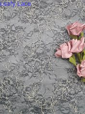 Tissu floral feuillu brodé OEKO TEX Standard 100 de la dentelle 3D pour la couture