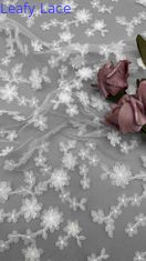 Couleur blanche Floral 3D Laser Broderie 3d Tissu rose par la cour Tissu largeur complète pour les femmes robe