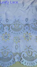 Tissu brodé à la découpe au laser bleu clair Poly Grpund Tissu brodé pour lunettes pour les marques de vêtements