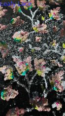 Rouleau de tissu de paillettes brodées à manches éclairées pour la décoration de la robe
