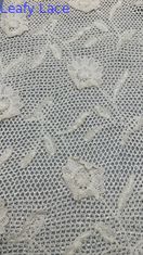 Fabrique en dentelle brodée en coton 100% écologique à crochet avec motif floral