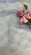 100% Nylon Pleine largeur Lumière Couleur bleue Tulle Maillage Broderie Tissu Durable