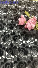 Tissu en dentelle brodée à feuilles creuses, couleur personnalisée