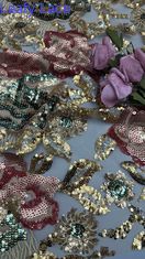 Tissu de broderie à feuilles de paille durable et élégant Lacet de broderie à paille coloré