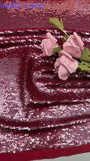 Tissu de broderie en paillettes rouges pour les fêtes