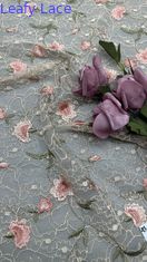100% coton tissus de dentelle de broderie élégante fleur tissus de broderie pour robe de fête