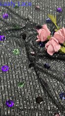 Tissu de dentelle brodée en 3D floral élégant de bordure de mariage