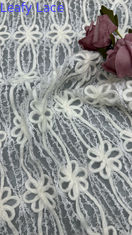 Tissu de dentelle à cordes à feuilles luxueuses et élégantes