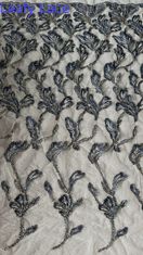 Tissu en dentelle métallique de haute qualité Elegante mariage 60 Yards Tissu brodé