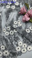 Tissu de dentelle métallique de luxe Élégante tissu de broderie de mariage