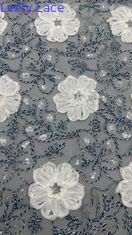 Tissu de broderie de mariage élégant pour robes de mariée