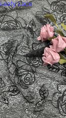 Tissu de dentelle en polyester en dentelle avec câble Tissu de dentelle élégante en dentelle brodée en dentelle