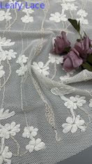 Tissu de dentelle brodée à la corde personnalisée Tissu brodé à la feuille élégante