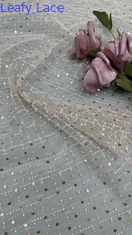 Tissu de broderie Seuqin Lusiate Sous-vêtement de dentelle brodée Tissu à feuilles de luxe Tissu de mariage d'occasion