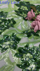 100% Polyester 3D Tissu Floral Sous-vêtement élégant Lumière Mesh Lacet Tissu de luxe Occasion Tissu de soirée