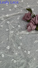 Tissu de dentelle blanche française de Chantilly Luxe dentelle à paillettes pour robes de soirée et modèles de couture