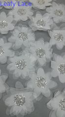 Tissu de dentelle de Chantilly français pour la maille Respire 3D-Floral Tissu de dentelle de séquence de luxe