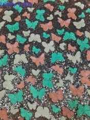 Buttfly Sequin style dentelle brodée tissu coloré pour les filles robe de mariée de fête