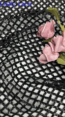 100% polyester tout décolleté décolleté noir décolleté tissus brodé plaqué pour la saison AW pour les robes