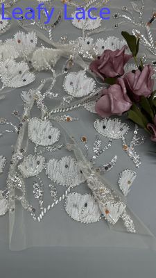 Perle de luxe en maille de feuilles au sol brodé en tissu de paille florale pour l'occasion de la culture orientale