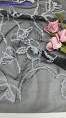 100% de coton brodé de dentelle de tissu de treillis pour les robes Noir couleur or Robes d'anniversaire