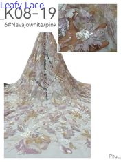 Nouveau tissu brodé de sequins avec motif floral 3D sur tulle pour robes de femmes, design de mode