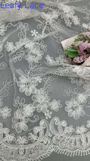 Dentelle florale brodée en 3D avec texture artistique multicouche en résille pour robes de soirée remarquables
