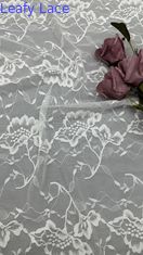 Les filles blanc dentelle tissu brodé respirer motifs floraux maille de terre pour les robes de mariée