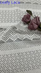 Dentelle blanche à effet vague et rayures de luxe 100% coton pour robes de soirée et de mariage pour femmes