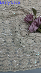 Tissu en dentelle cordée à paillettes en polyester pour robes de soirée de luxe et robes de cérémonie de la nouvelle saison