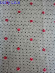 Vêtement rouge noir de robe de Dot Sequin Fabric For Day de polka