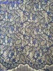 Tissu métallique de dentelle de Lurex de marine