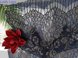 Tissu métallique de dentelle de bord de feston de Lurex de cil pour Madame Dress Garment