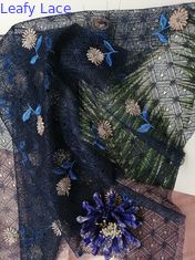 tissu de dentelle de broderie de fleur de 49 pouces
