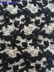 Tissu floral noir de robe de soirée de tissu de broderie d'Applique de dentelle