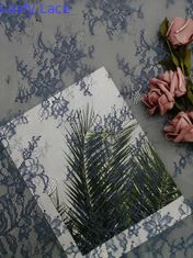 Tissu français de dentelle de Tulle Chantilly de bleu de ciel pour la robe de soirée