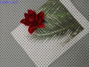 Dot Flocking Tulle Mesh Flocked noir Mesh Fabric