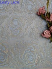 Tissu métallique floral de dentelle