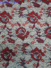 Grande robe femelle colorée florale rouge de tissu de dentelle de crochet de broderie