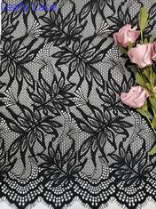 Tissu de dentelle de feston de cil de Chantilly