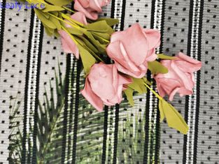 Tissu de dentelle de Mesh Pleated Dot Embroidery Striped