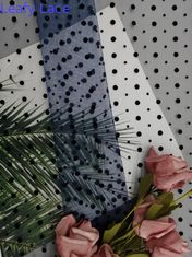 Marine Dot Tulle Flocked Mesh Fabric pour Madame Evening Dress