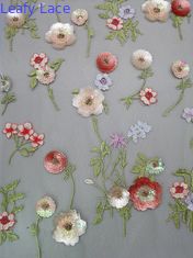 la paillette 3D colorée a brodé le tissu Seuqin que floral a perlé le tissu de dentelle