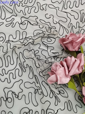 Velvet Sequin Embroidered Fabric 125cm Wide OEKO TEX STANDARD 100